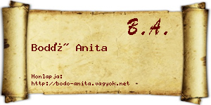 Bodó Anita névjegykártya